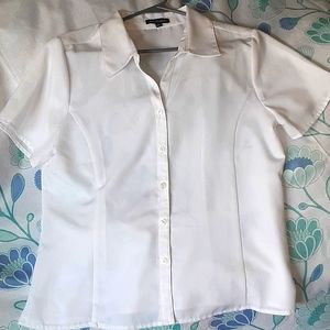 Women's White Button-Down Blouse Size L